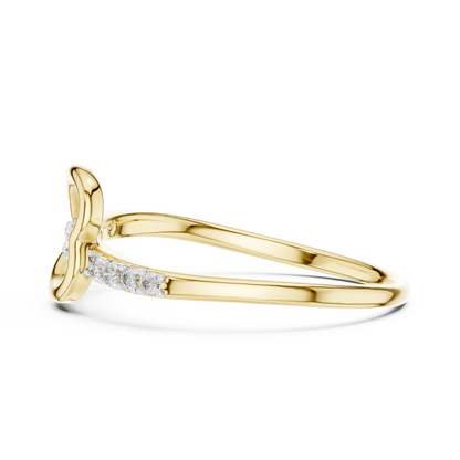 925 Silver Moissanite Heart Ring 14K Gold Plated