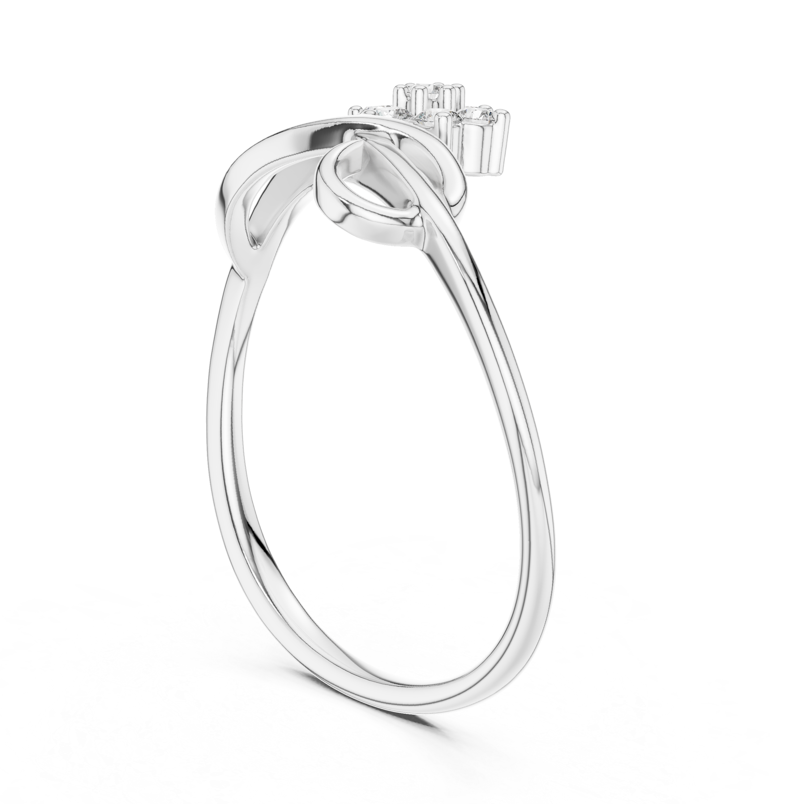 925 Silver Moissanite Floral Cluster Ring 14K Gold Plated