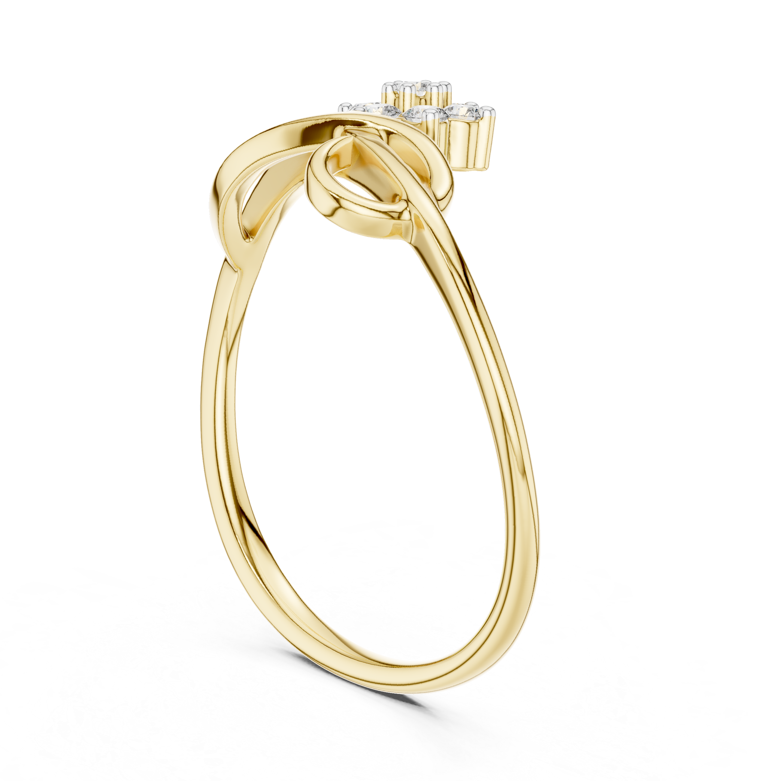 925 Silver Moissanite Floral Cluster Ring 14K Gold Plated