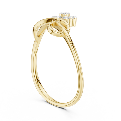 925 Silver Moissanite Floral Cluster Ring 14K Gold Plated