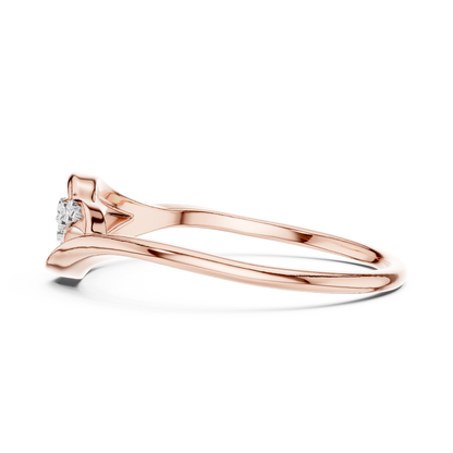 925 Silver Moissanite Botanical Leaf Bypass Ring 14K Gold Plated