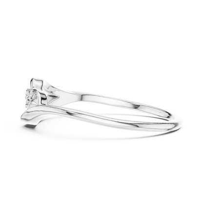 925 Silver Moissanite Botanical Leaf Bypass Ring 14K Gold Plated