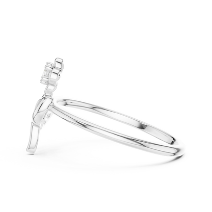 925 Silver Moissanite Botanical Flower Ring 14K Gold Plated