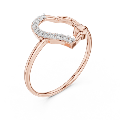 925 Silver Moissanite Heart Shape Ring 14K Gold Plated