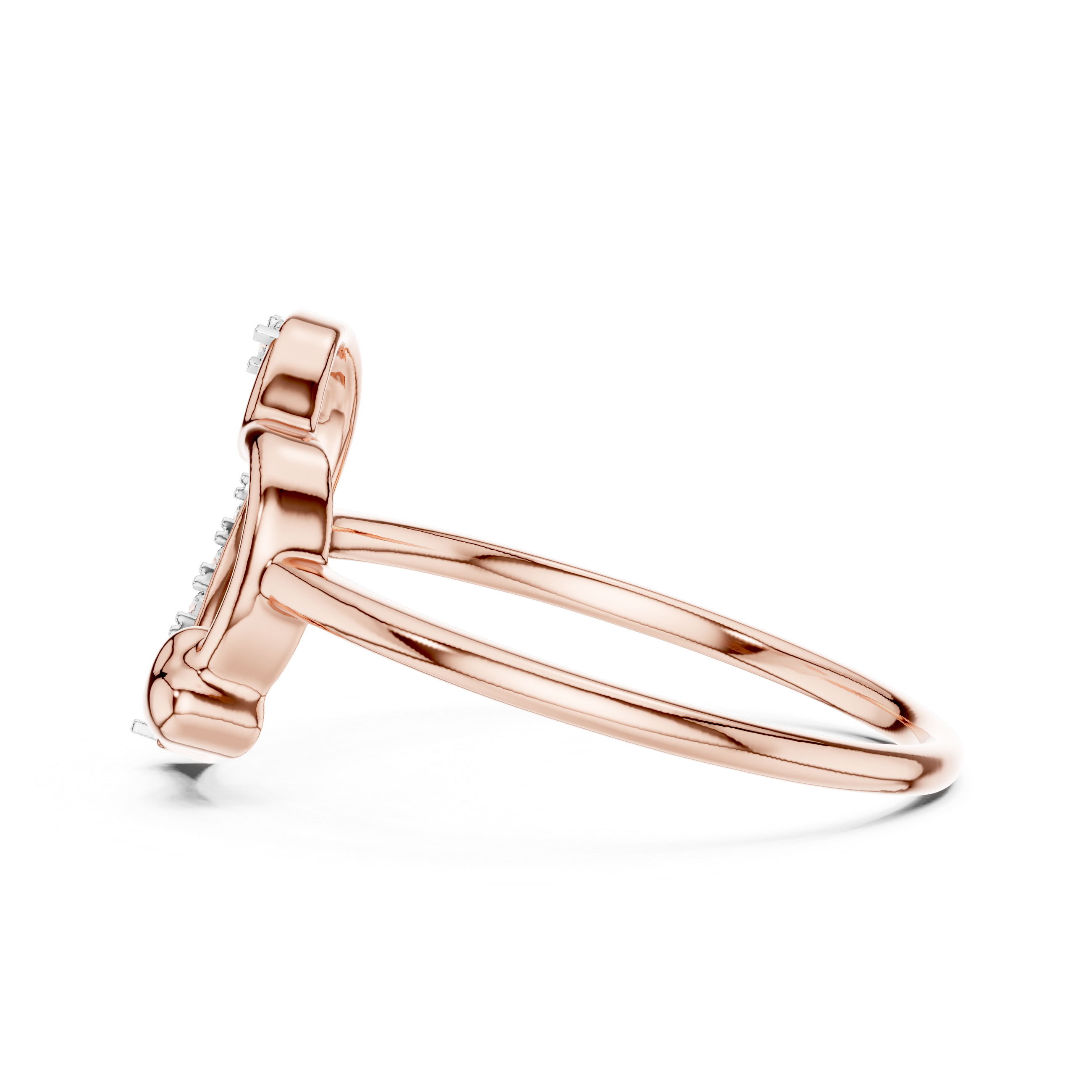 925 Silver Moissanite Heart Shape Ring 14K Gold Plated