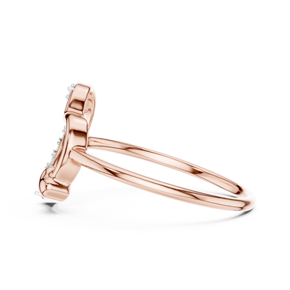 925 Silver Moissanite Heart Shape Ring 14K Gold Plated