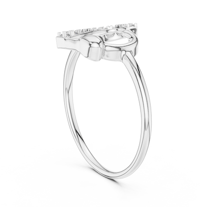 925 Silver Moissanite Heart Shape Ring 14K Gold Plated