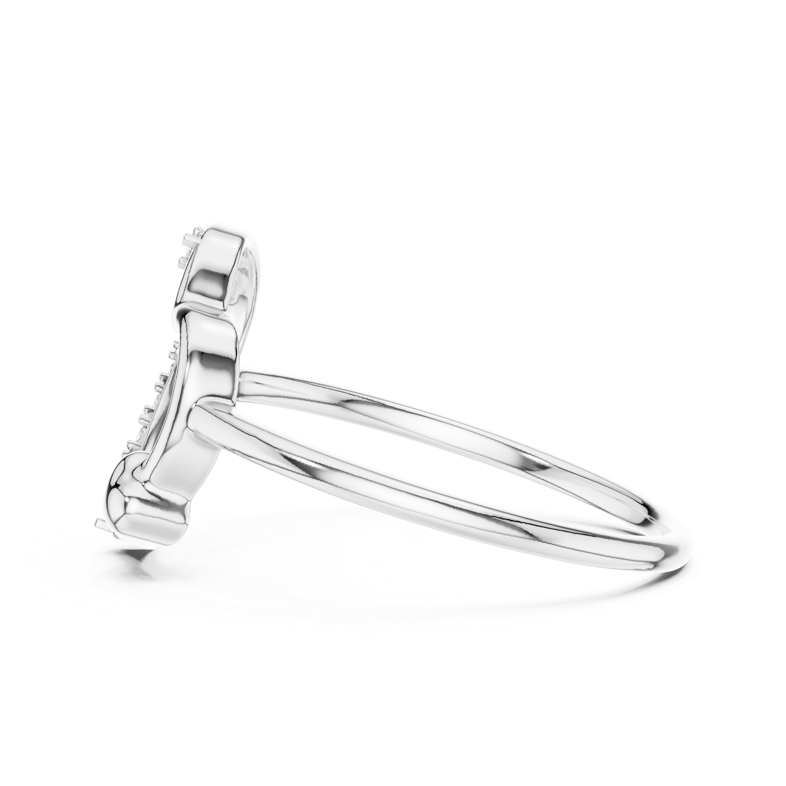 925 Silver Moissanite Heart Shape Ring 14K Gold Plated