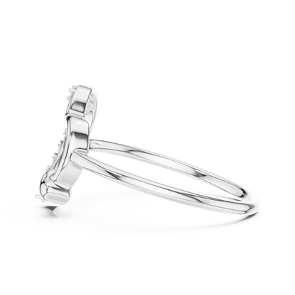925 Silver Moissanite Heart Shape Ring 14K Gold Plated