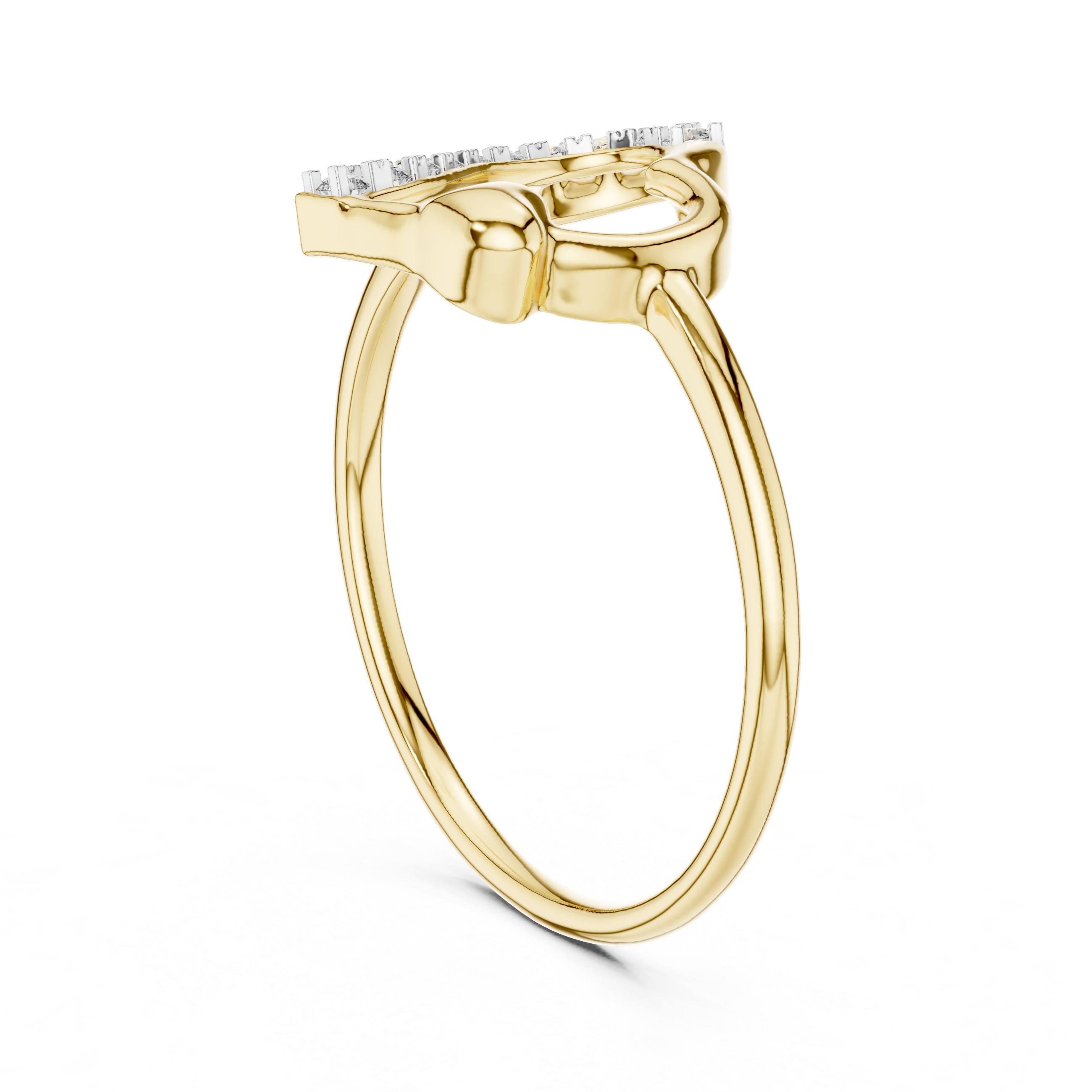 925 Silver Moissanite Heart Shape Ring 14K Gold Plated