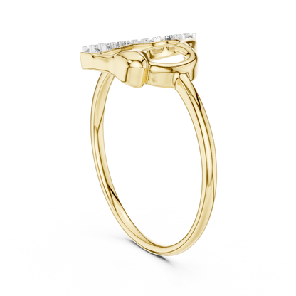 925 Silver Moissanite Heart Shape Ring 14K Gold Plated