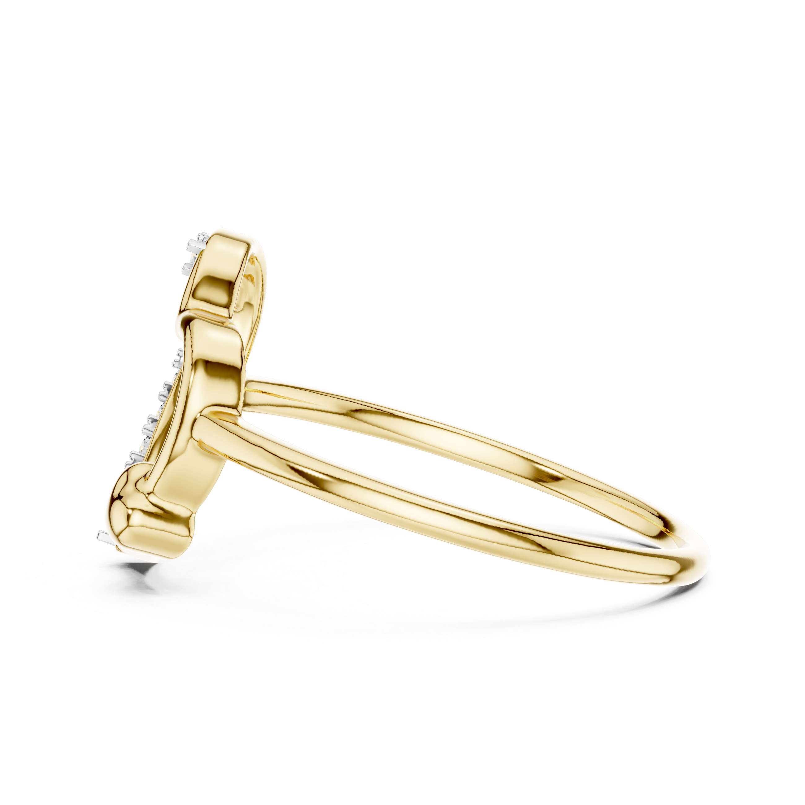 925 Silver Moissanite Heart Shape Ring 14K Gold Plated