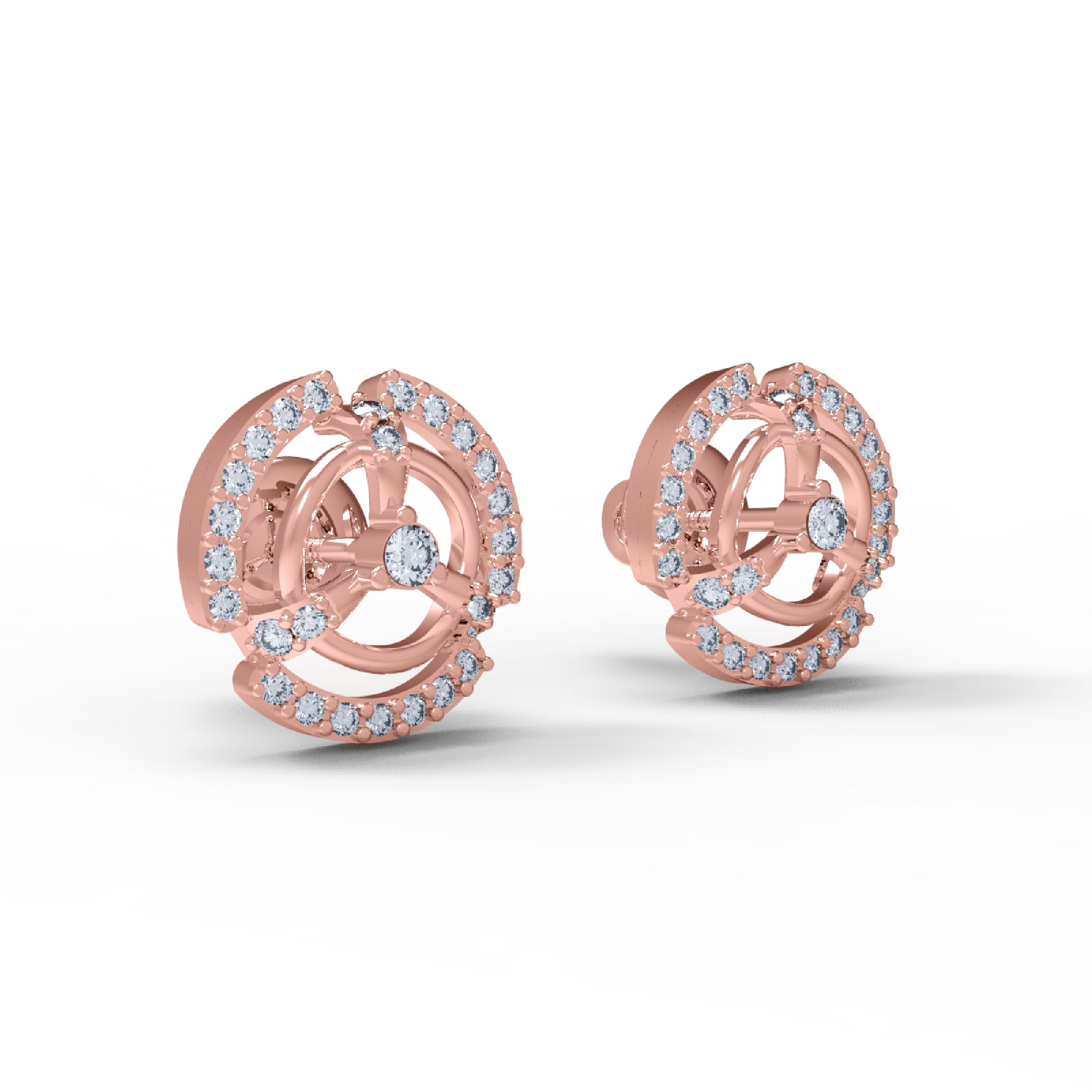 RKC Damen-Ohrstecker aus 925er Sterlingsilber, 14 Karat Gelb, über 1,20 g, Höhe 10,00 mm