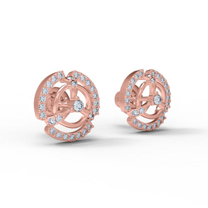 RKC Damen-Ohrstecker aus 925er Sterlingsilber, 14 Karat Gelb, über 1,20 g, Höhe 10,00 mm