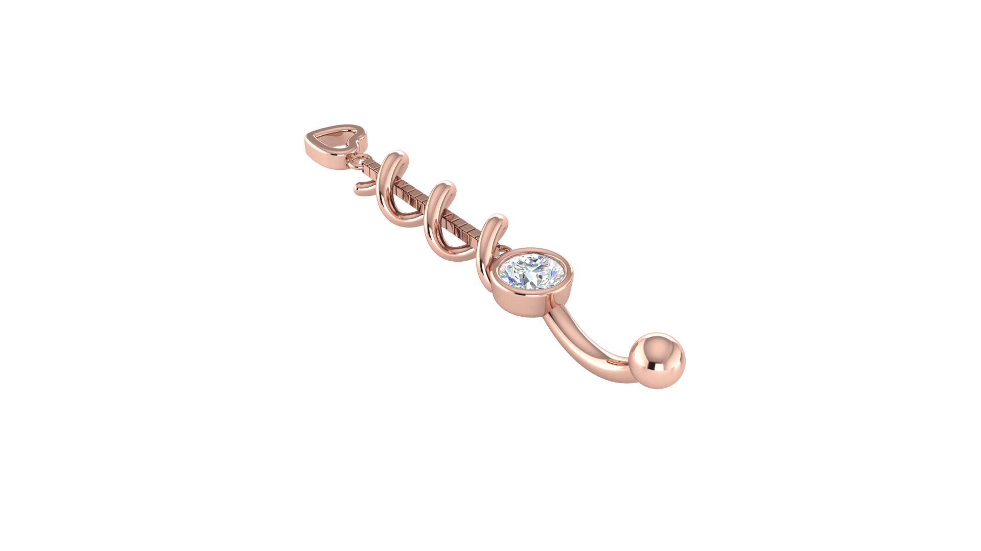 RKC JEWELRY Ombelico da donna in argento sterling 925 placcato in oro giallo 14k Peso 1,50 g Altezza 35,00 mm