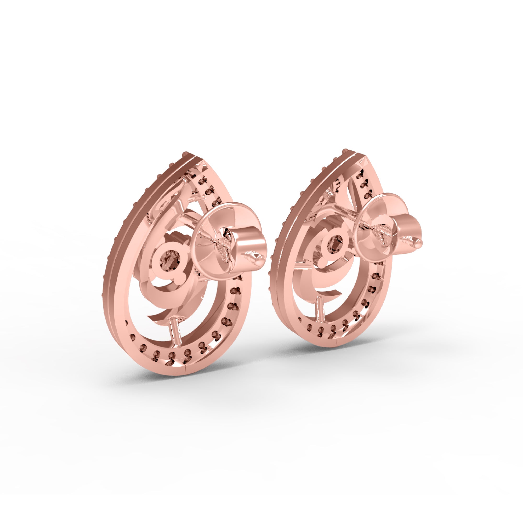Orecchino da donna a forma di pera da donna in argento sterling RKC 925, giallo 14k, peso prodotto 2,60 GM, altezza pietra 12,80 mm