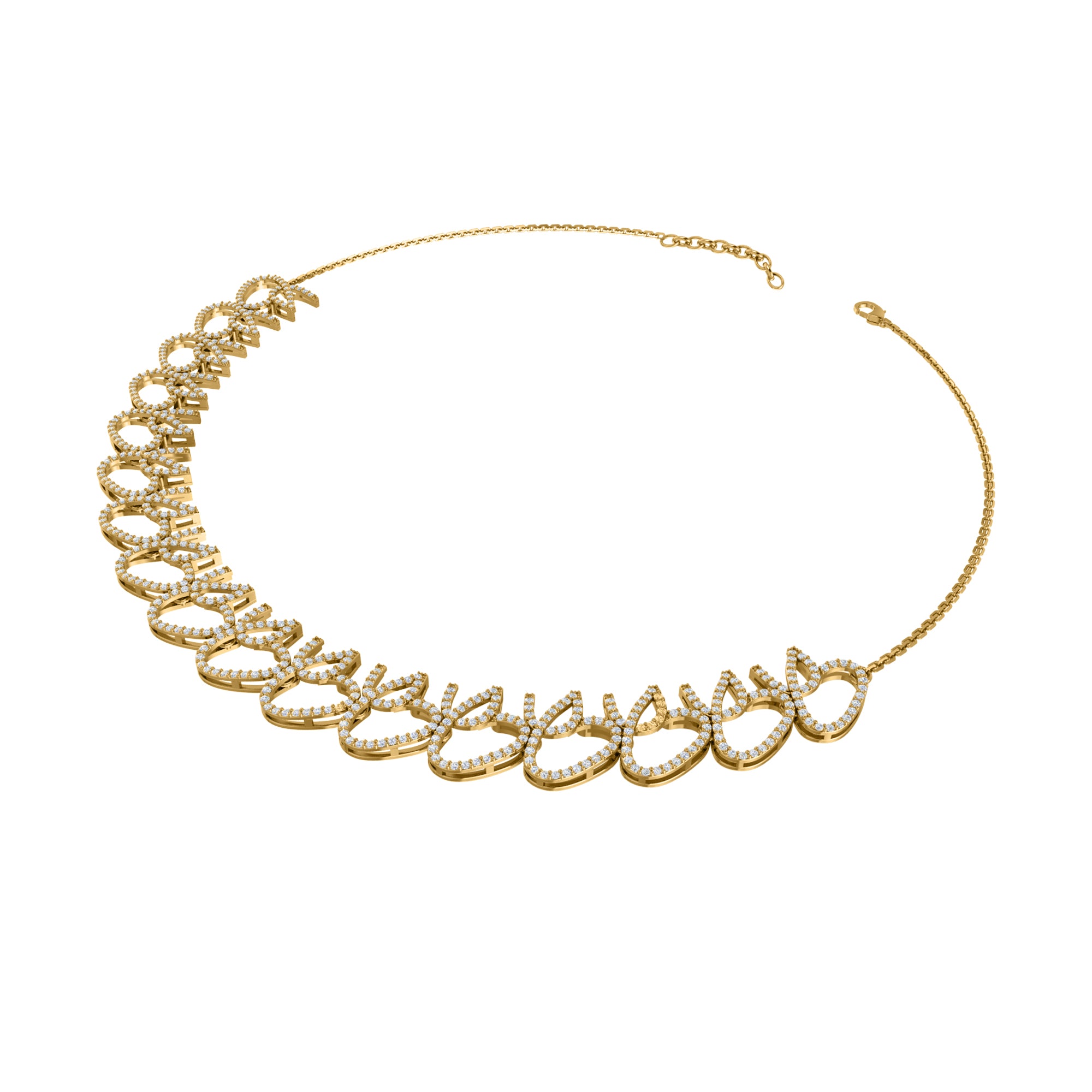 Charmante RKC 5,8 CT Moissanit-Halskette, 925er Silber, 14 Karat Gelbgold plattiert, Produktgewicht: 18,00 GM, Höhe: 15,00 mm