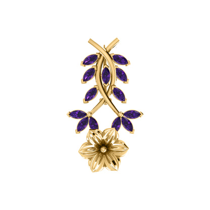 Spilla RKC Moissanite in argento sterling 925, placcata in oro rosa 14 carati, peso prodotto 1,60 GM, altezza 22,00 MM