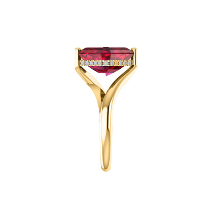 RKC Zircon Squared Beautiful Classic Solitaire Engagement Ring 14k Gold Over Birthday Gift
