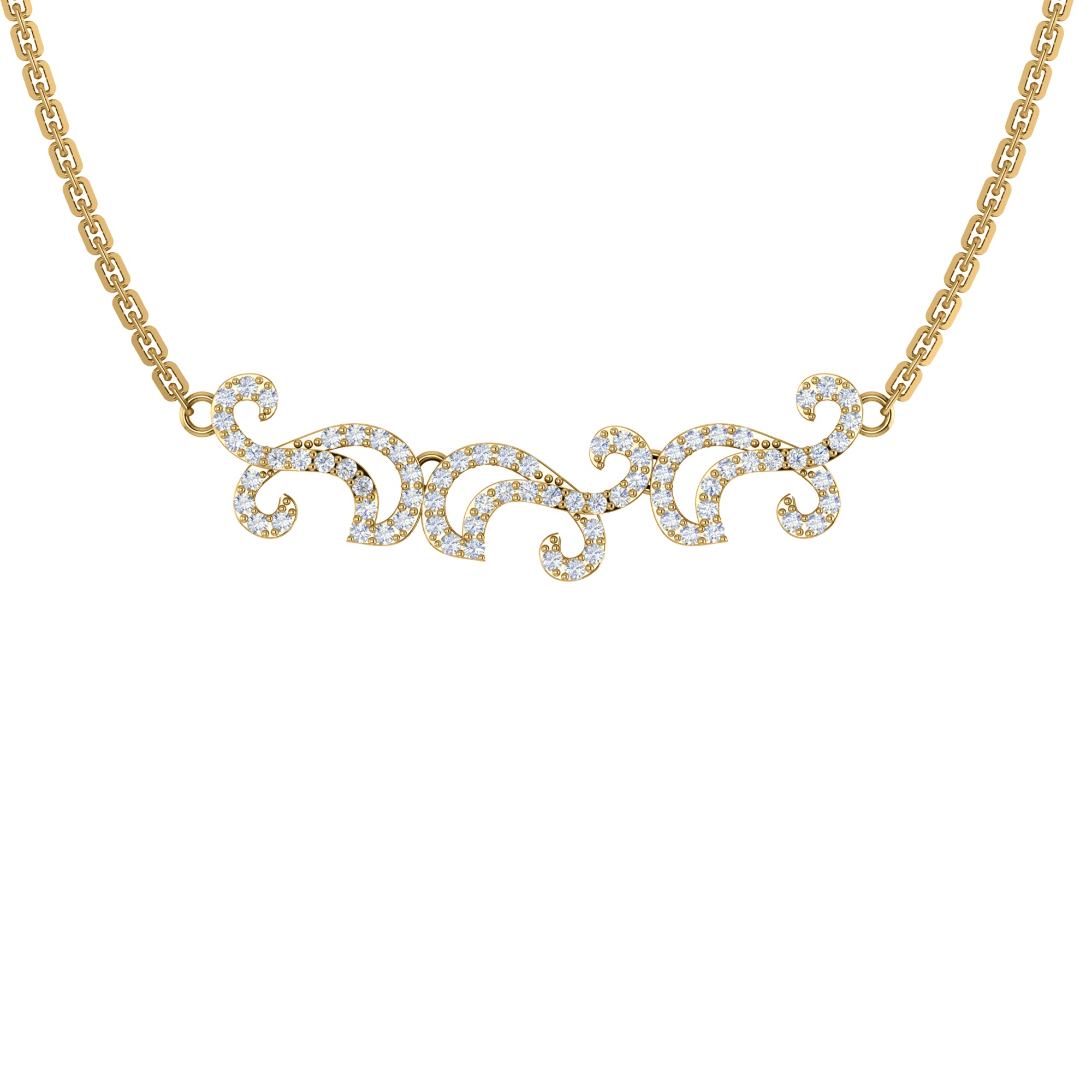 Collana affascinante con moissanite RKC 1.1 CT Argento 925 placcato oro rosa 14k Peso del prodotto 5,50 GM Altezza 11,00 MM