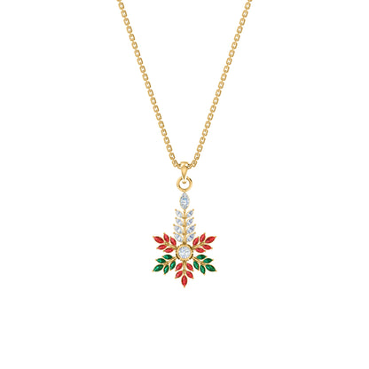 RKC 925 Silver Golden Total 2.69Ct CZ Pendant Wt 3.60gm And Wt Earring 3.20gm Set With 14K Yellow Gold Plated