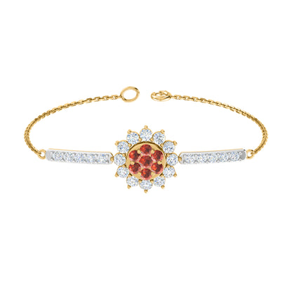 Pietra preziosa RKC in argento sterling 925 da 2,57 CT per bracciale da donna Placcato in oro rosa 14 carati Peso 5,50 GM