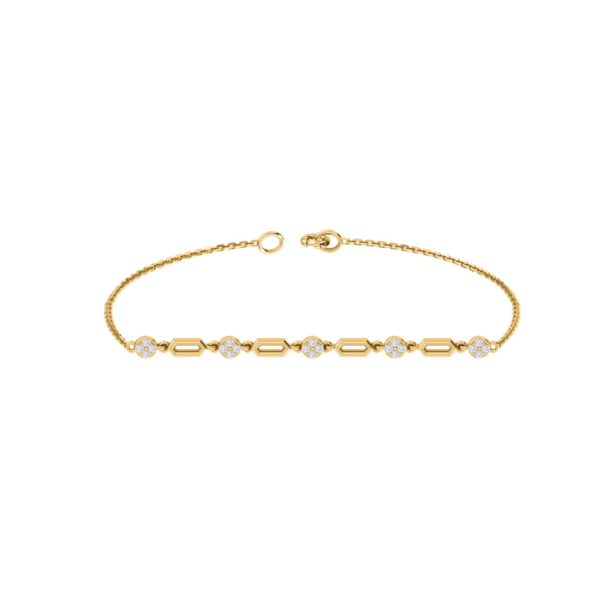 RKC 925 Sterling Silber 0,3 CT Edelstein für Damenarmband, 14 Karat Roségold vergoldet, Gewicht 3,70 GM