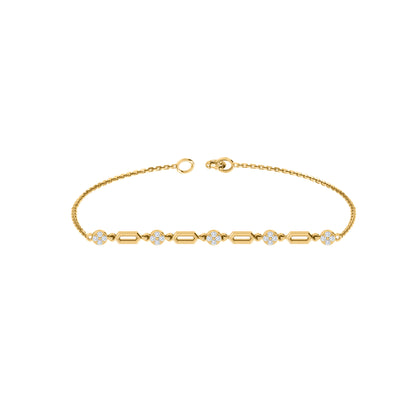 RKC 925 Sterling Silber 0,3 CT Edelstein für Damenarmband, 14 Karat Roségold vergoldet, Gewicht 3,70 GM