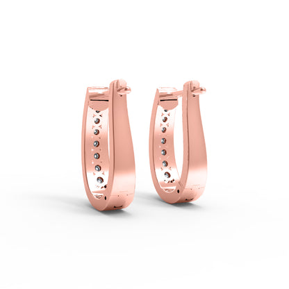 Orecchino da donna da indossare ogni giorno in argento sterling RKC 925 con rosa 14k sopra il prodotto Peso 5,80 GM Altezza 20,00 MM