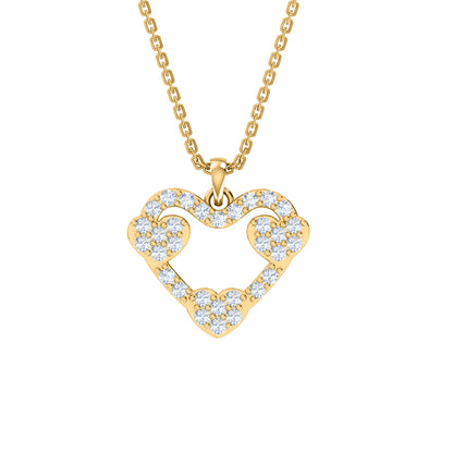 RKC 2,00 CT Moissanit-Herzanhänger, 925er Silberschmuck, 14 Karat Roségold vergoldet, Gewicht 4,30 GM, Höhe 17,80 mm