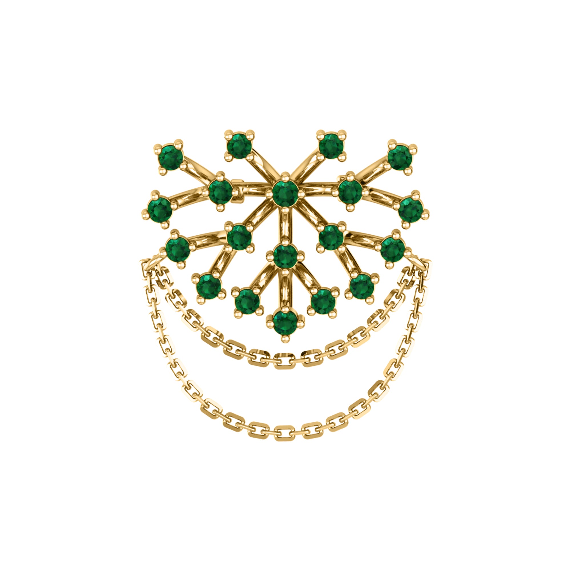 Spilla RKC Moissanite in argento sterling 925 placcata in oro giallo 14 carati Peso del prodotto 3,00 GM Altezza 23,00 MM