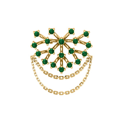 Spilla RKC Moissanite in argento sterling 925 placcata in oro giallo 14 carati Peso del prodotto 3,00 GM Altezza 23,00 MM