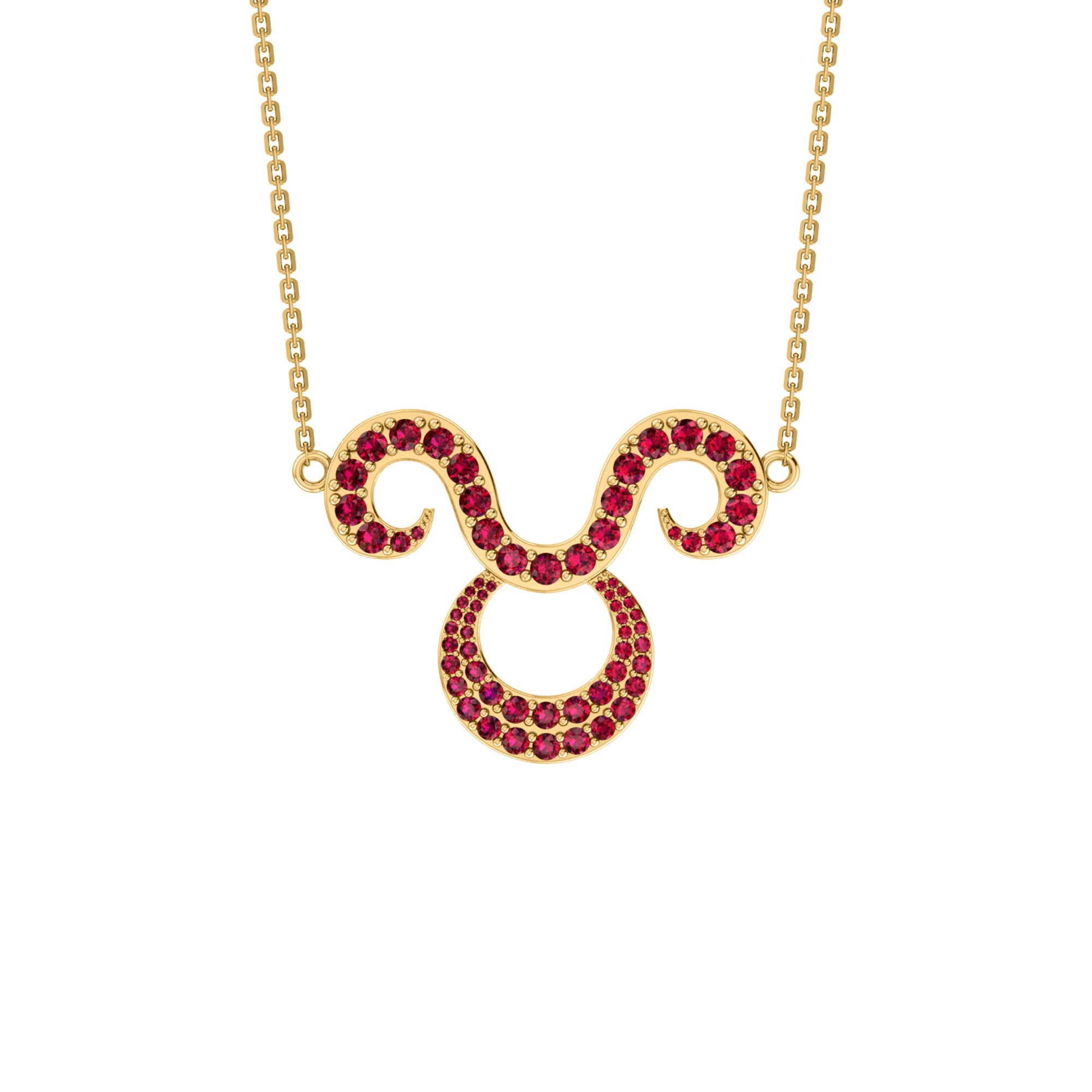 RKC 1,60 ct Moissanit Charming Aries Halskette Set 925 Silber 14 Karat Gelbgold plattiert Gewicht 5,00 g Höhe 25,40 mm
