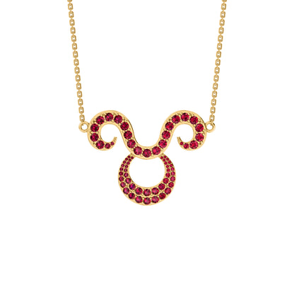 RKC 1,60 ct Moissanit Charming Aries Halskette Set 925 Silber 14 Karat Gelbgold plattiert Gewicht 5,00 g Höhe 25,40 mm