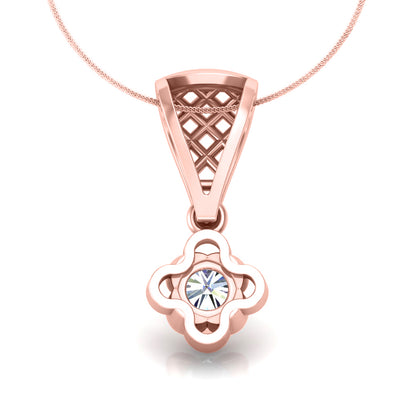 RKC handgefertigter Tropfen-Anhänger mit Blumen-Moissanit-Motiv aus Sterlingsilber, 14 Karat Weißgold vergoldet