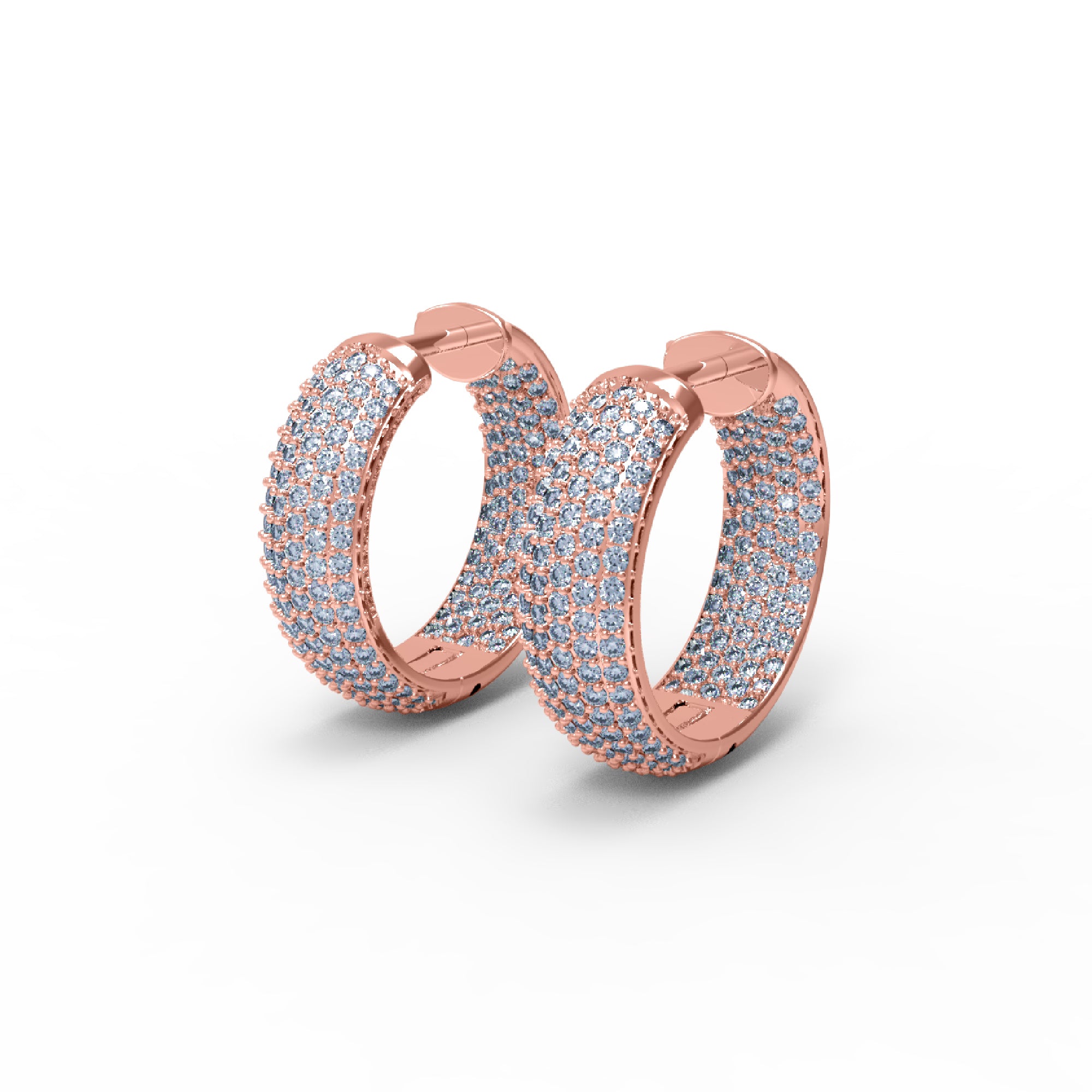 RKC Clip-on-Ohrring aus 925er-Sterlingsilber für Damen, 14-karätige Rose über Produktgewicht, Höhe 18,00 mm