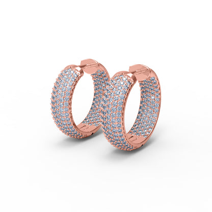 RKC Clip-on-Ohrring aus 925er-Sterlingsilber für Damen, 14-karätige Rose über Produktgewicht, Höhe 18,00 mm