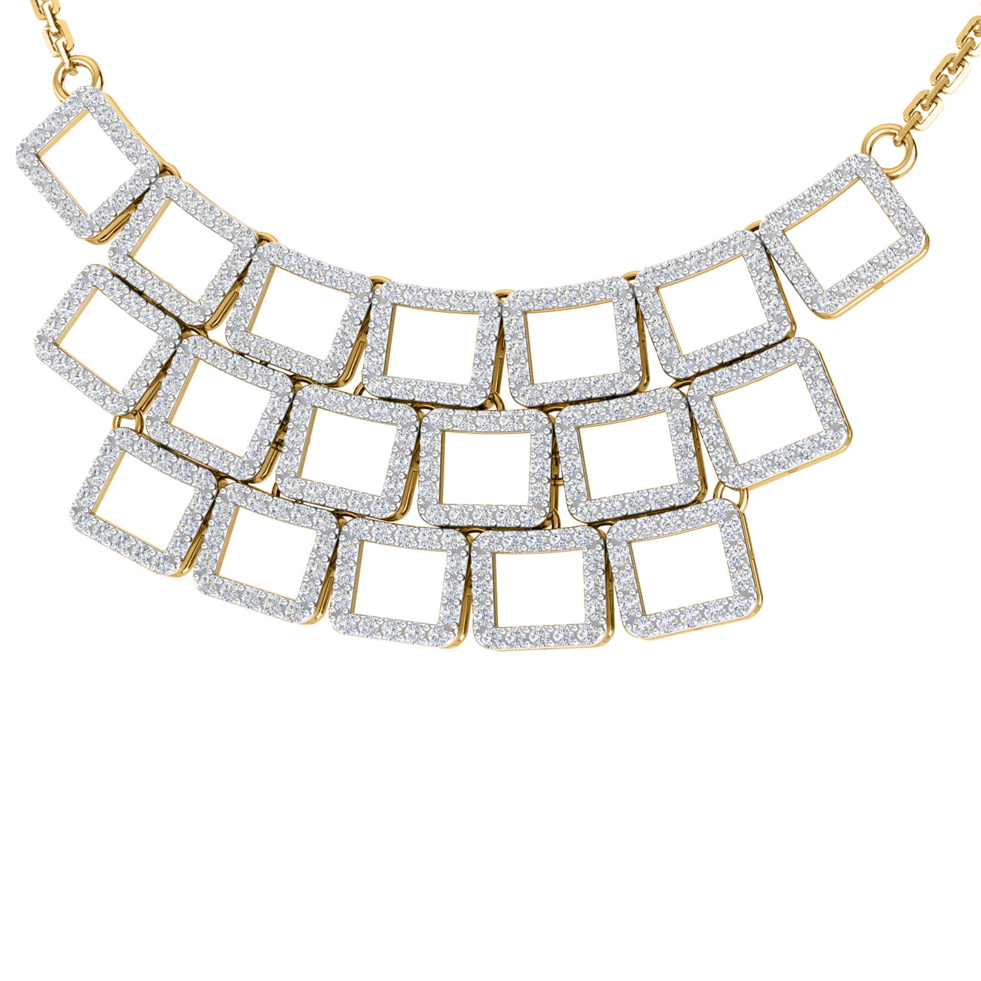 RKC 2,6 CT Moissanit-Halskette, 925er Silber, 14 Karat Gelbgold plattiert, Produktgewicht: 8,00 GM, Höhe: 20,00 mm