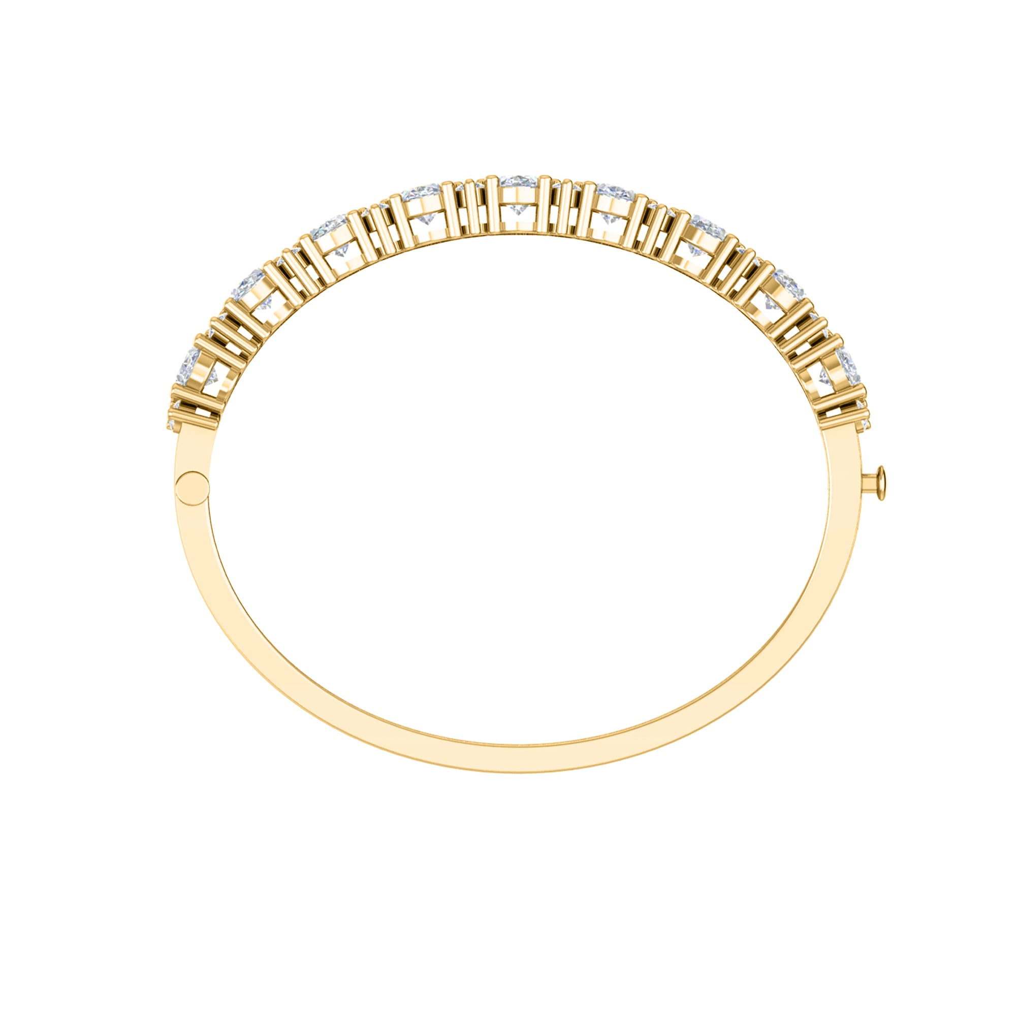 Bracciale rigido da donna in argento sterling 925 RKC da 13,25 CT, oro giallo 14 carati, peso 18,00 GM, altezza 46,00 MM
