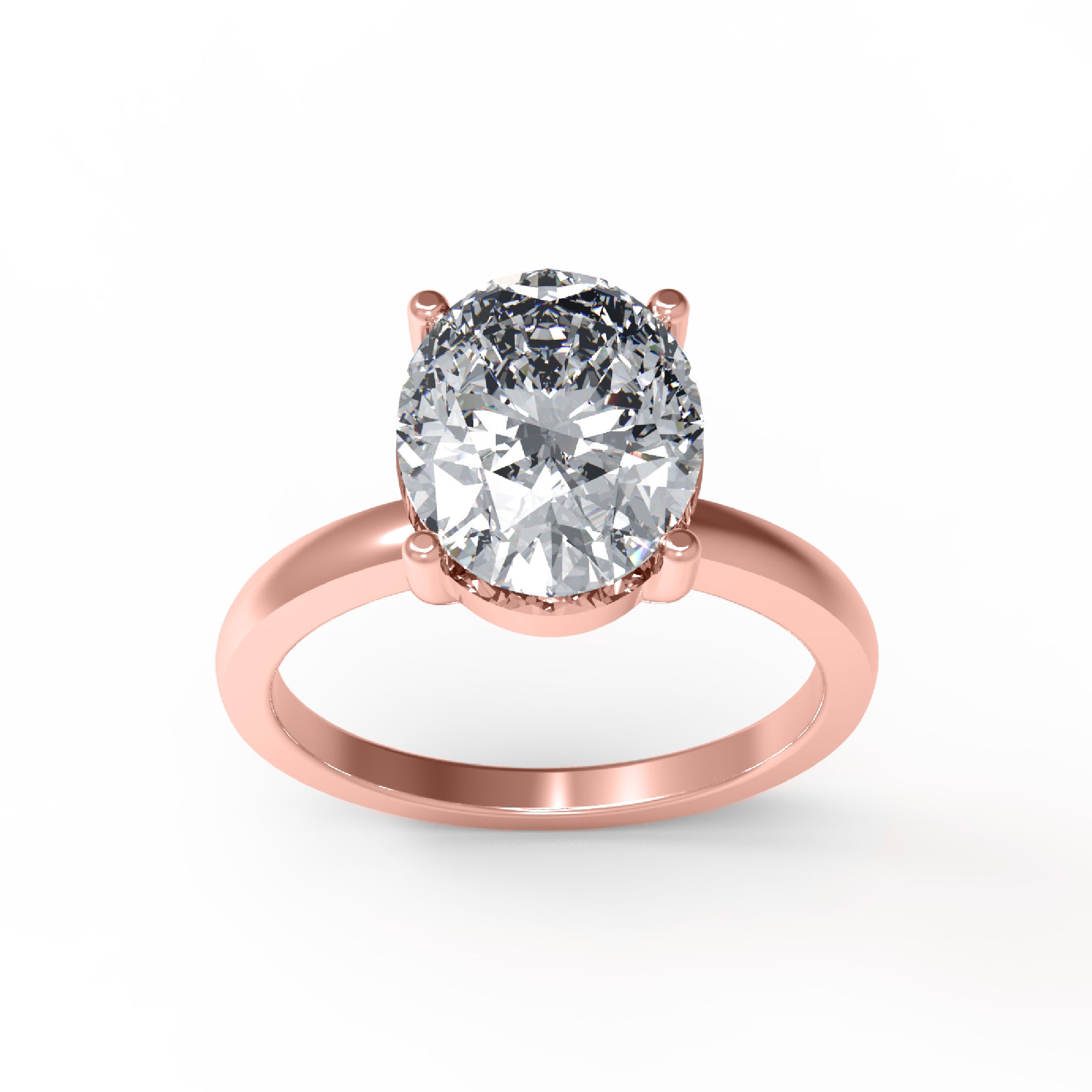 Anello di fidanzamento con moissanite a taglio ovale RKC da 5 ct, argento 925, placcato in oro giallo 14k per donna, peso 3,20 g.