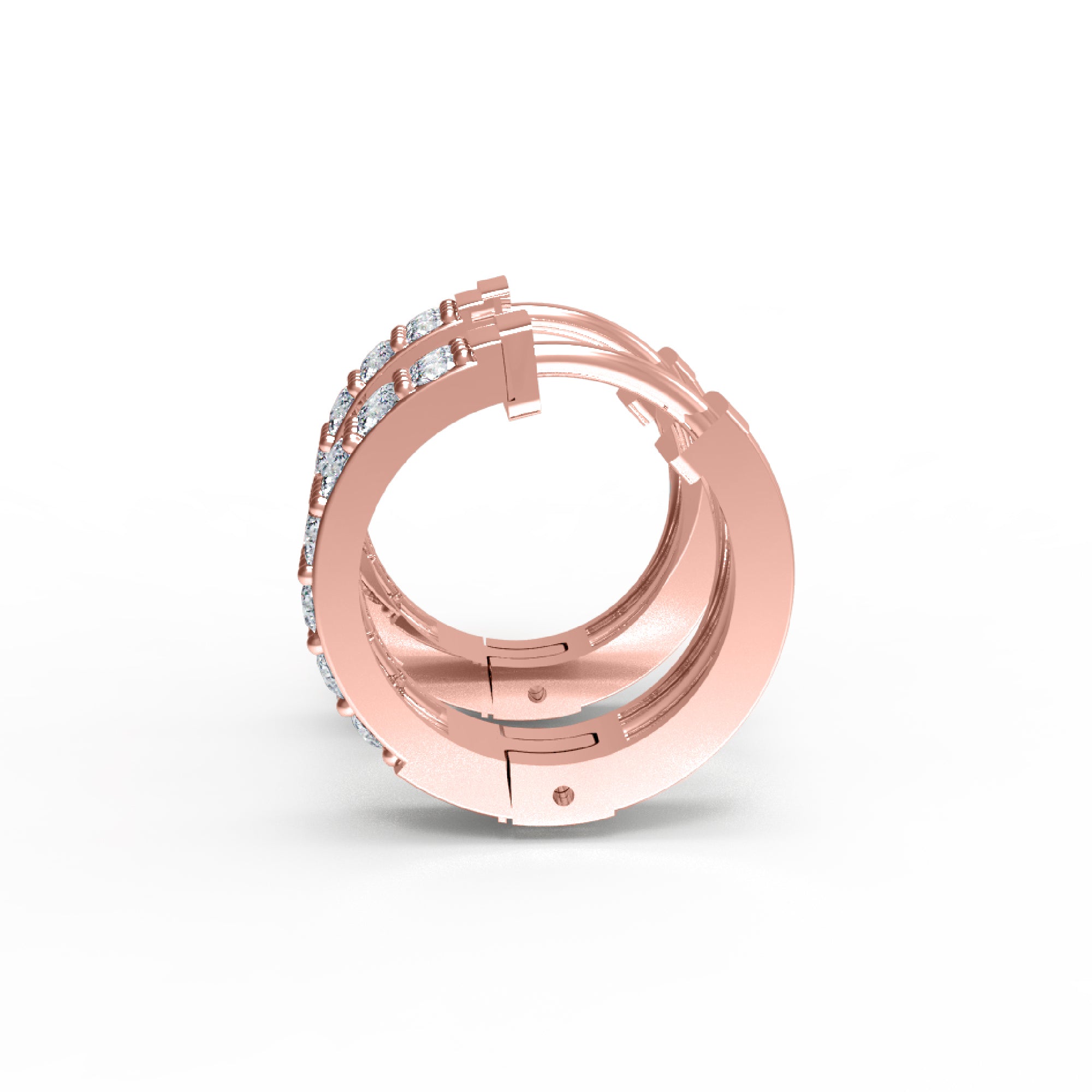 RKC 925 Sterling Silber Clip-On Hoop & Huggies Damen-Ohrring, 14 Karat Gelb, Gesamtgewicht 4,50 GM, Höhe 16,00 mm