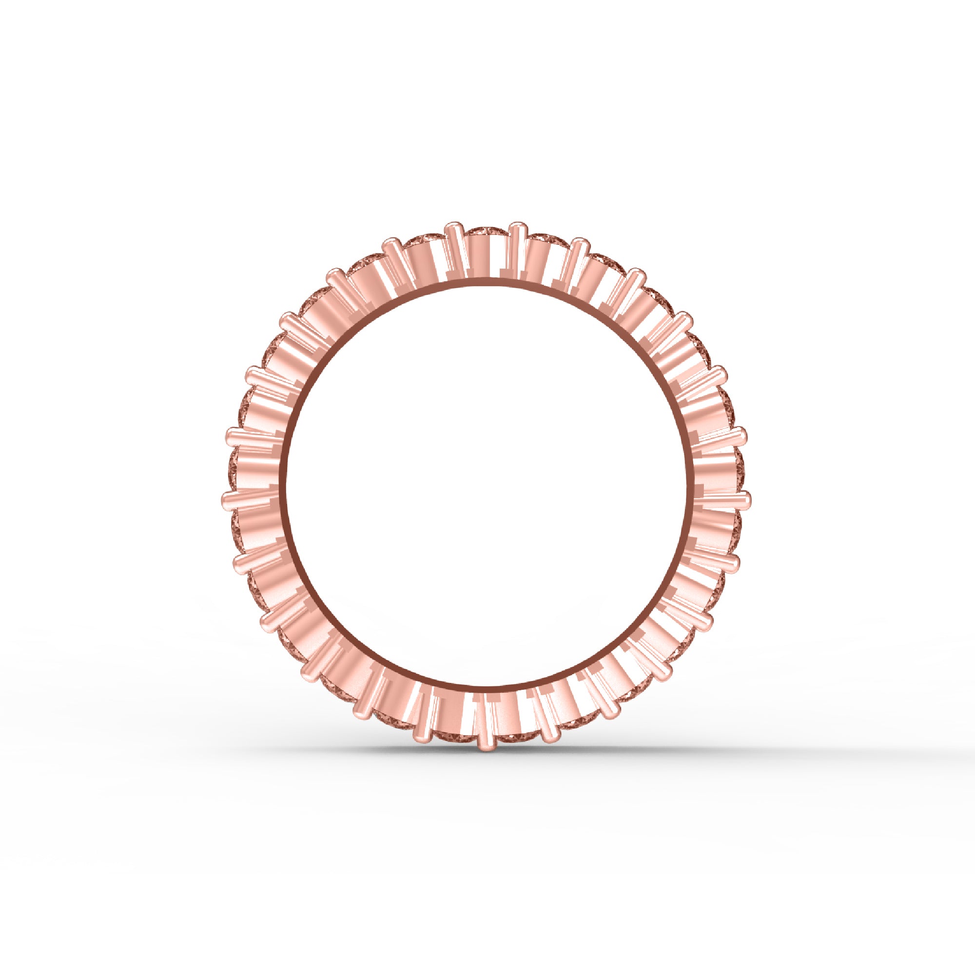 RKC Moissanit Full Eternity Bandring aus 925er Sterlingsilber mit Gelbgoldbeschichtung, Gewicht 2,80 ct, Breite 2,50 mm