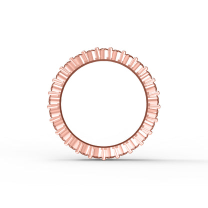 RKC Moissanit Full Eternity Bandring aus 925er Sterlingsilber mit Gelbgoldbeschichtung, Gewicht 2,80 ct, Breite 2,50 mm