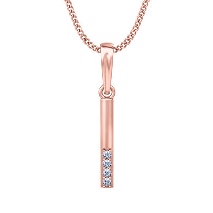 Ciondolo in moissanite da 0,04 lingotto in argento sterling RKC, regalo per lei, finitura in oro giallo 14 carati, peso 2,4 g, altezza 14 mm