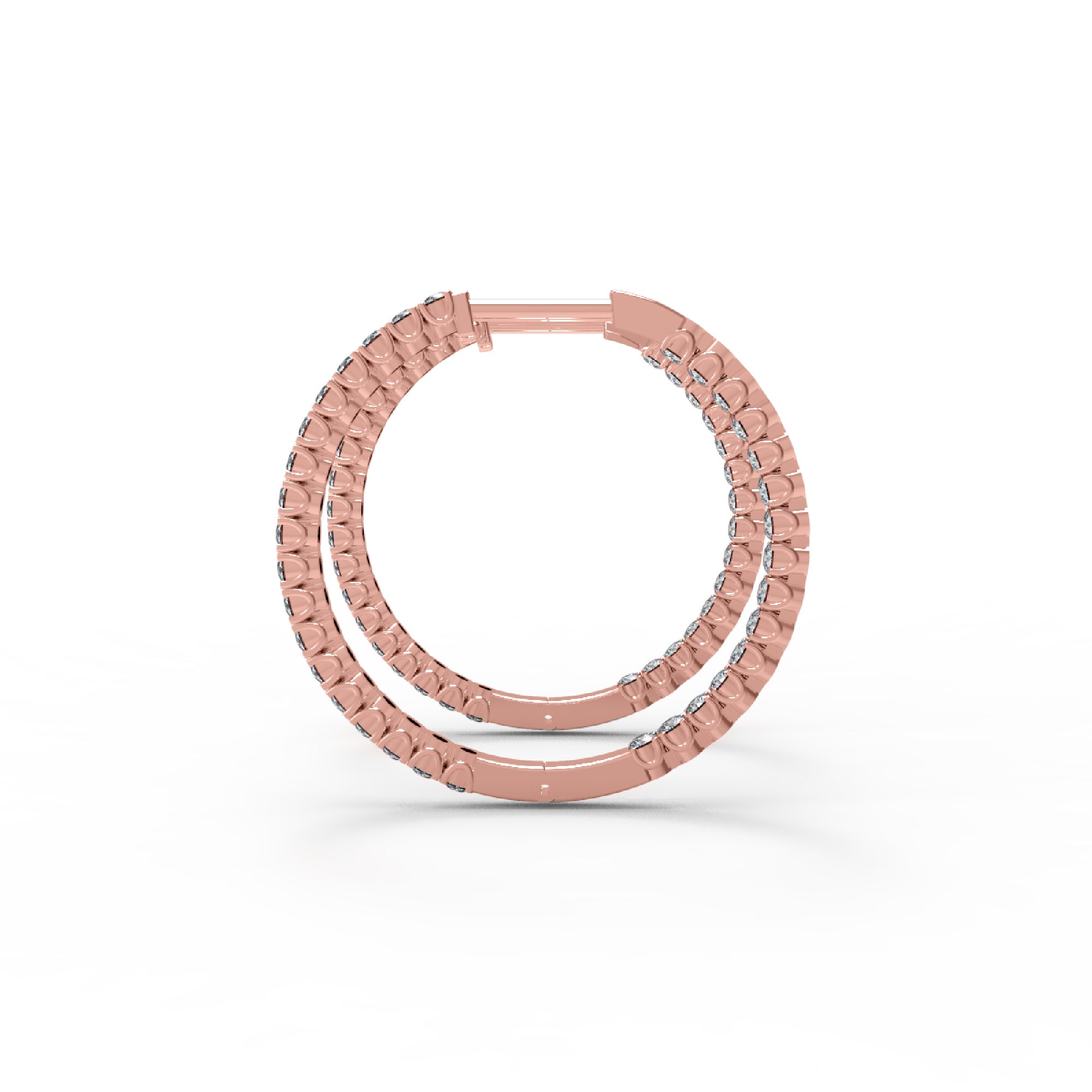 RKC 925 Sterling Silber Hoop Huggies Clip-On-Ohrring für Damen, 14 Karat Gelb, Gewicht 5,60 g, Höhe 29,00 mm