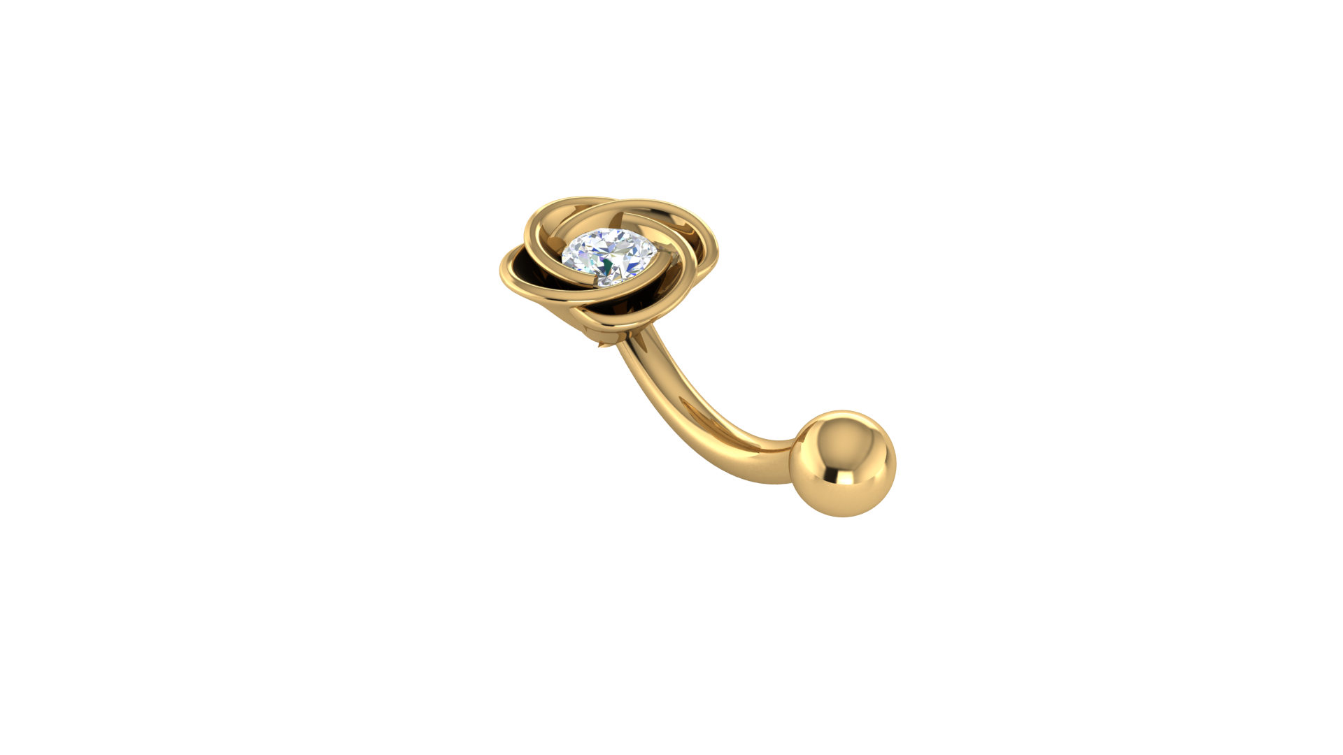 RKC JEWELRY Damen-Bauchnabelschmuck aus 925er Sterlingsilber, 14 Karat Gelbgold vergoldet, Produktgewicht: 1,00 g