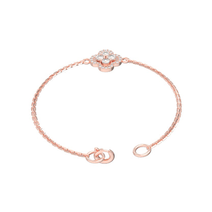 Bracciale da donna floreale in moissanite RKC in argento sterling 925 da 1,00 ct, placcato in oro giallo 14 carati, peso 2,85 ct