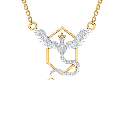 RKC 2,1 CT Moissanit Charm Halskette 925 Silber 14k Gelbgold plattiert Produktgewicht 4,00 GM Höhe 18,00 MM