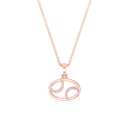RKC Rose Gold Oval Shape Charming Pendant With Chain