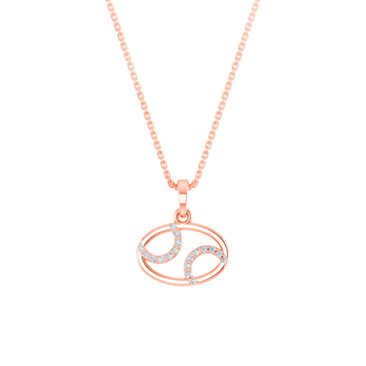 RKC Rose Gold Oval Shape Charming Pendant With Chain